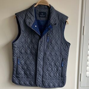 TAILORBYRD Collection Dark Gray Quilted Vest w/ Flamingo Lining Men’s Small NWT